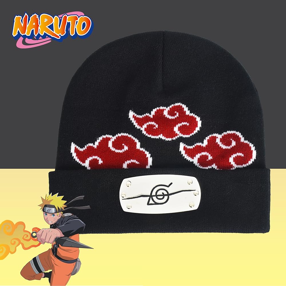 Amazon.com: Naruto Beanie Hat, Akatsuki Cloud Winter Knit